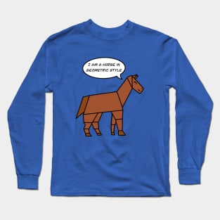 Funny geometric horse Long Sleeve T-Shirt